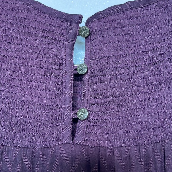 Anthropologie Meadow Rue Dark Purple Flutter Sleeve Blouse Women Size 8 - Picture 4 of 5